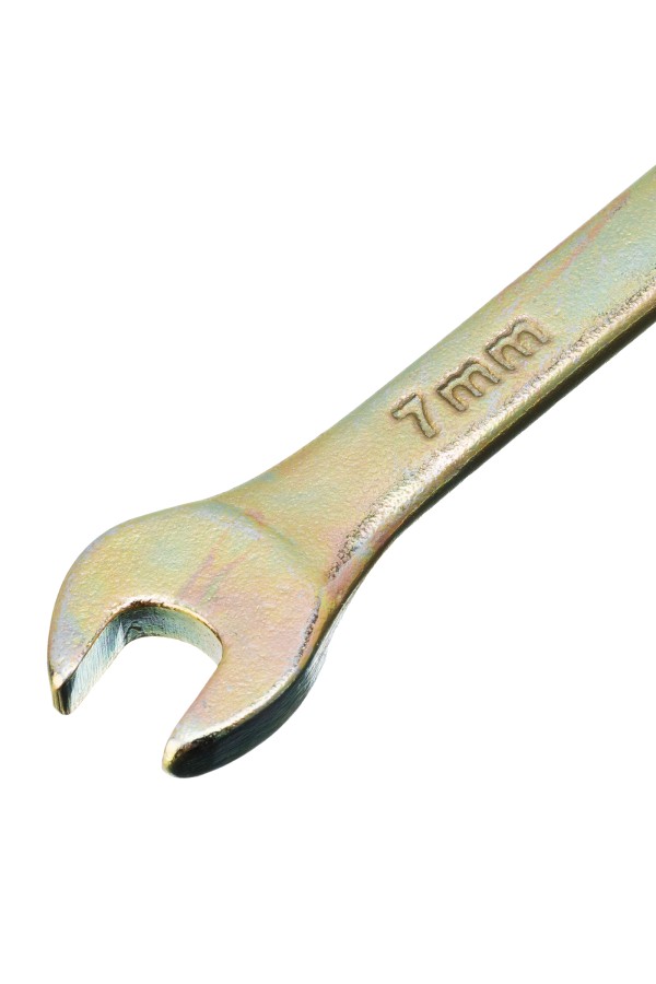 Ключ комбинированный, 7 мм, желтый цинк Сибртех