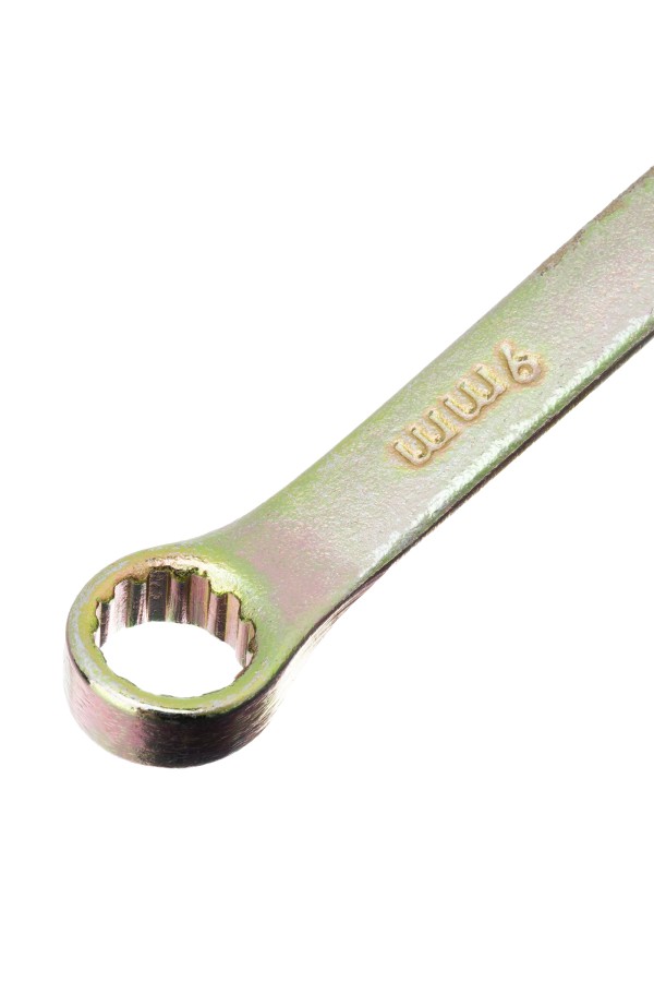 Ключ комбинированный, 9 мм, желтый цинк Сибртех