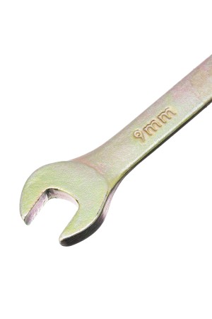 Ключ комбинированный, 9 мм, желтый цинк Сибртех