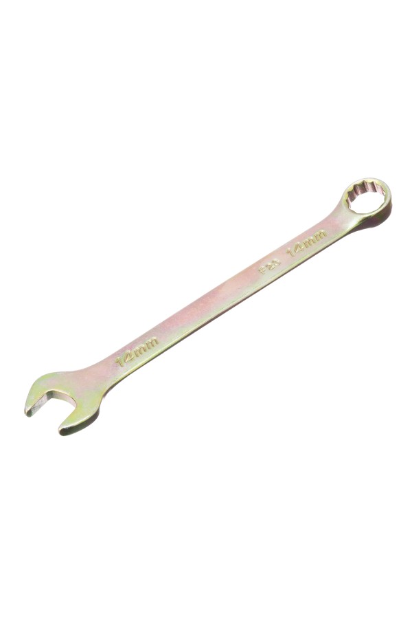 Ключ комбинированный, 14 мм, желтый цинк Сибртех