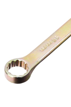 Ключ комбинированный, 15 мм, желтый цинк Сибртех