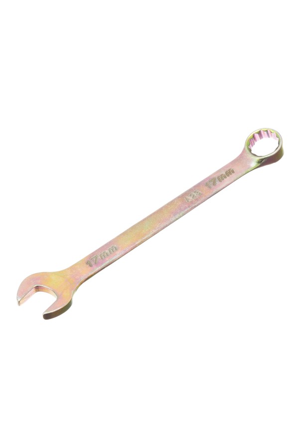 Ключ комбинированный, 17 мм, желтый цинк Сибртех