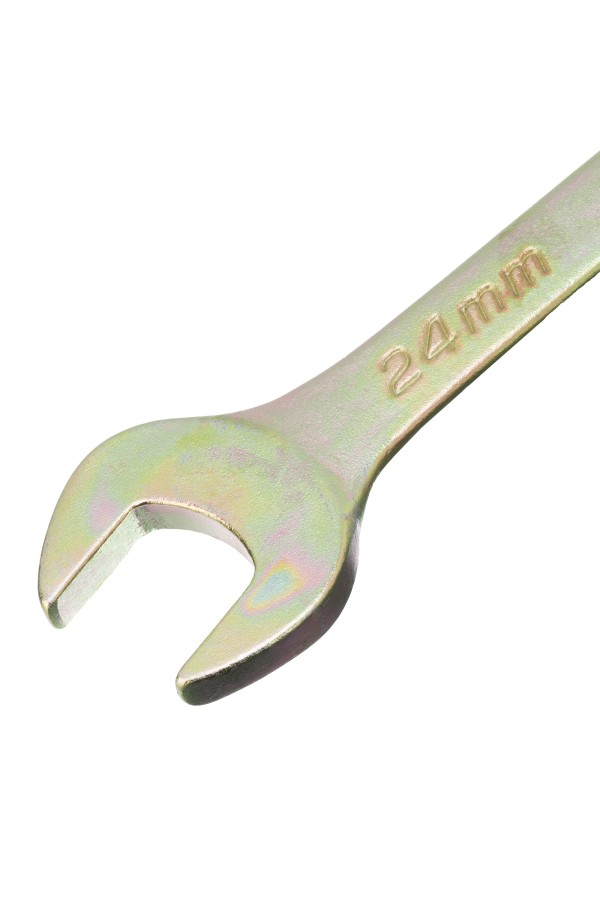 Ключ комбинированный, 24 мм, желтый цинк Сибртех