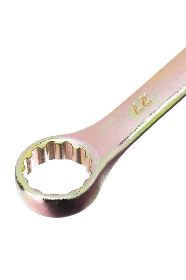 Ключ комбинированный, 27 мм, желтый цинк Сибртех