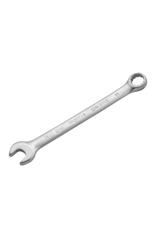 Ключ комбинированный, 11 мм, CrV, матовый хром Matrix