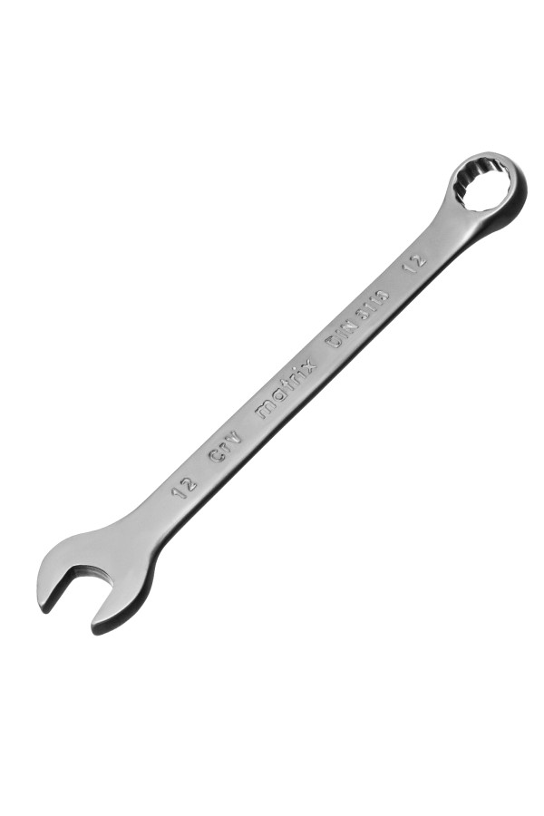 Ключ комбинированный, 12 мм, CrV, матовый хром Matrix
