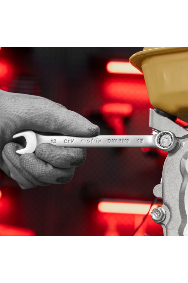 Ключ комбинированный, 13 мм, CrV, матовый хром Matrix