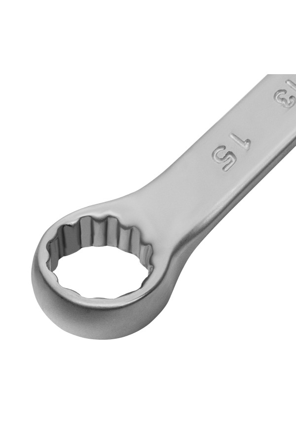 Ключ комбинированный, 15 мм, CrV, матовый хром Matrix