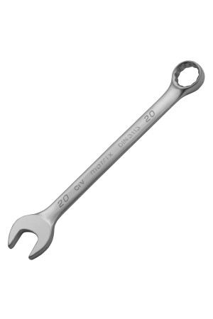 Ключ комбинированный, 20 мм, CrV, матовый хром Matrix
