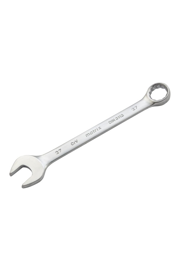 Ключ комбинированный, 27 мм, CrV, матовый хром Matrix