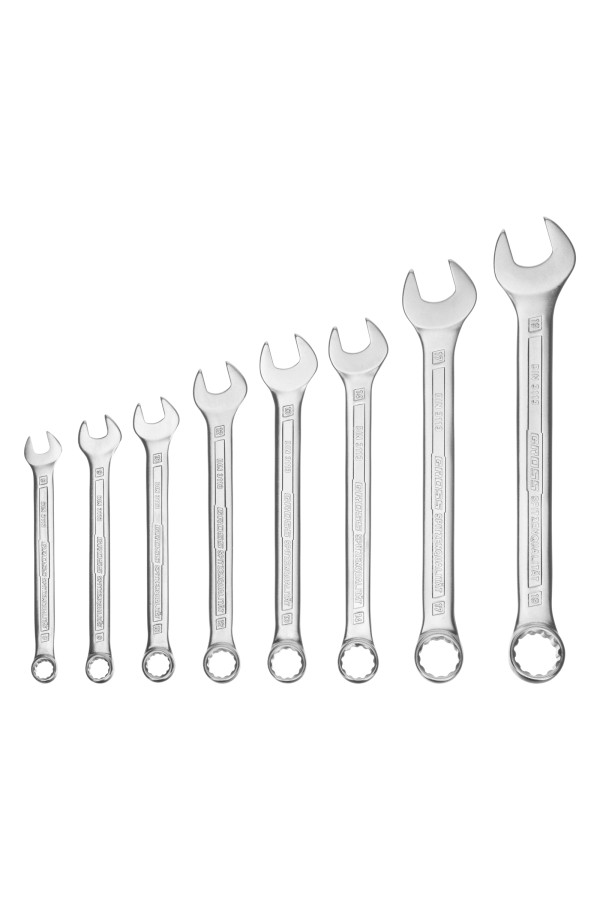 Набор ключей комбинированных 8-19 мм, 8 шт, CrV, холодный штамп Gross