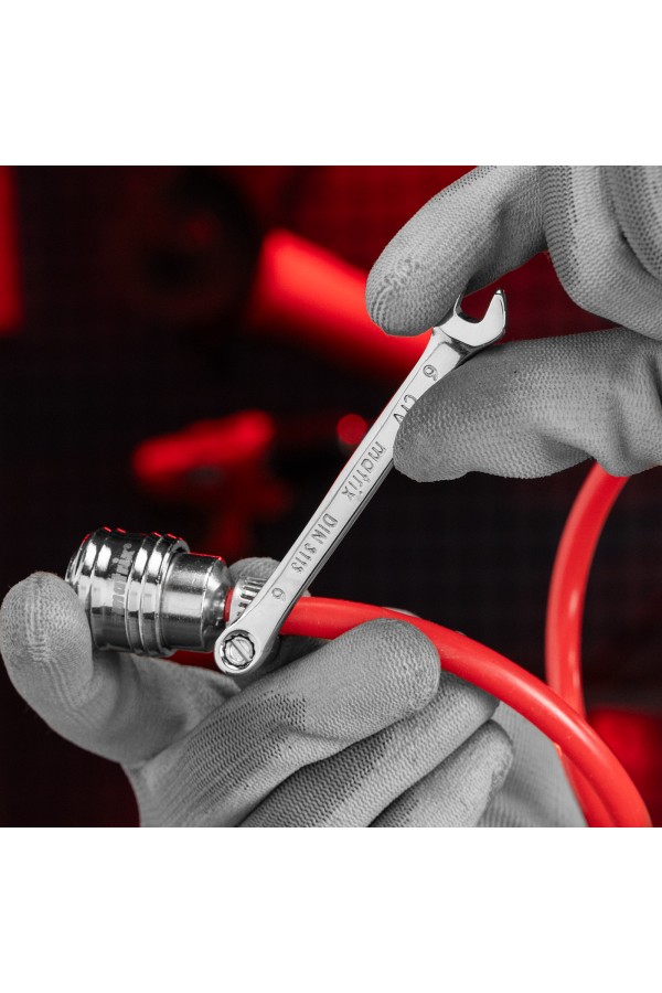 Ключ комбинированный, 6 мм, CrV, полированный хром Matrix