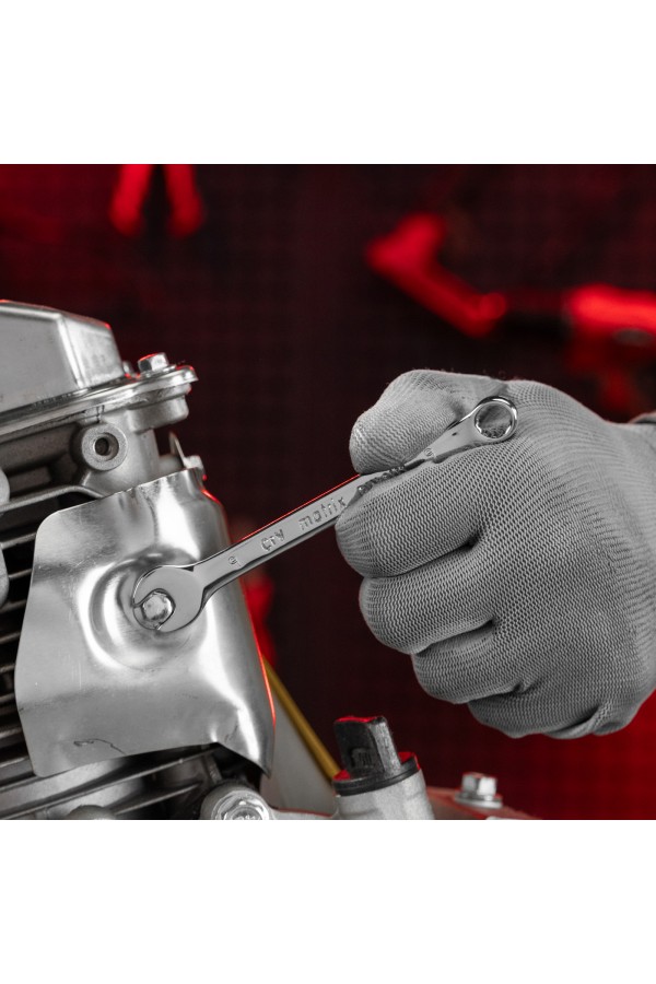 Ключ комбинированный, 9 мм, CrV, полированный хром Matrix