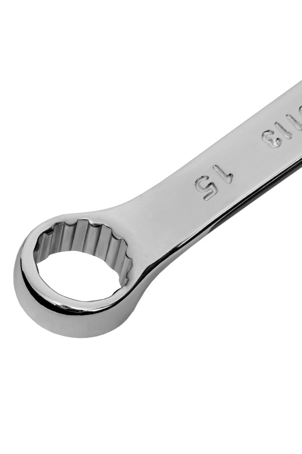 Ключ комбинированный, 15 мм, CrV, полированный хром Matrix