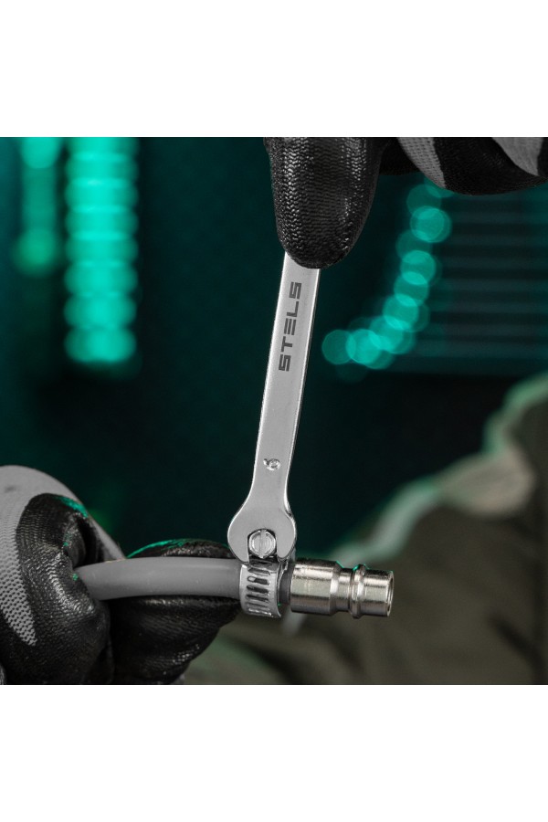 Ключ комбинированный, 6 мм, CrV, матовый хром Stels