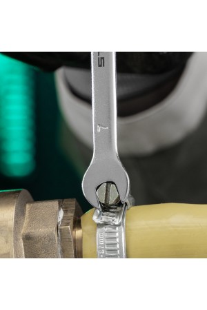 Ключ комбинированный, 7 мм, CrV, матовый хром Stels