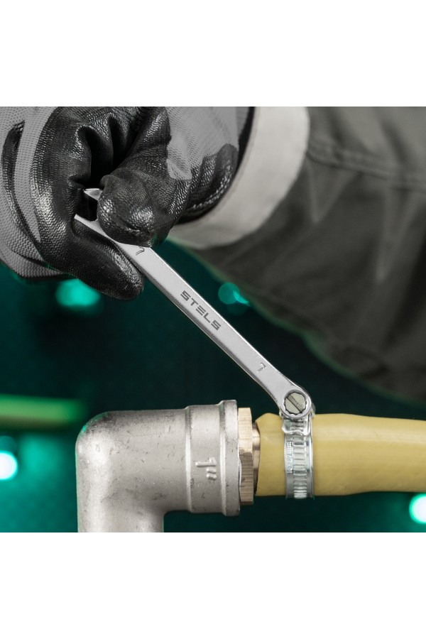 Ключ комбинированный, 7 мм, CrV, матовый хром Stels