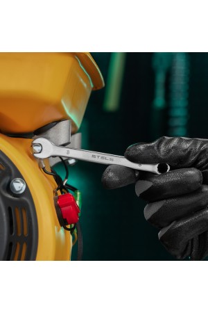 Ключ комбинированный, 8 мм, CrV, матовый хром Stels