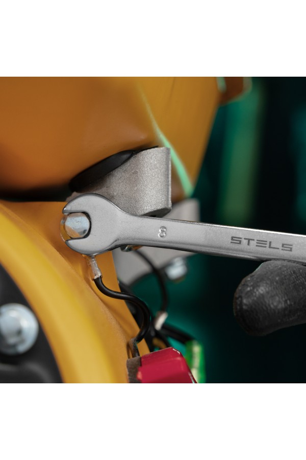 Ключ комбинированный, 8 мм, CrV, матовый хром Stels