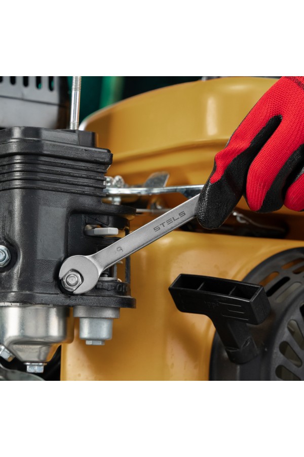 Ключ комбинированный, 9 мм, CrV, матовый хром Stels