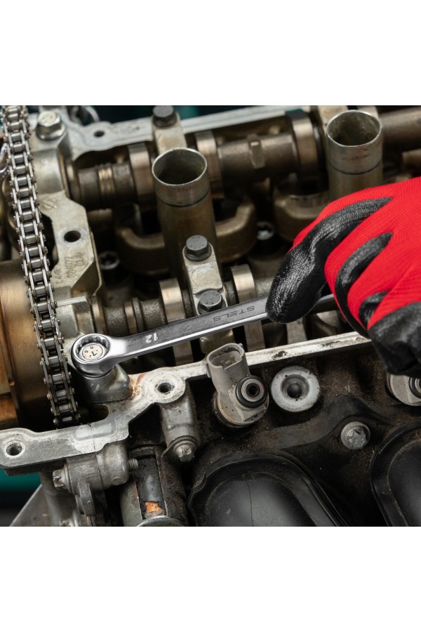 Ключ комбинированный, 12 мм, CrV, матовый хром Stels