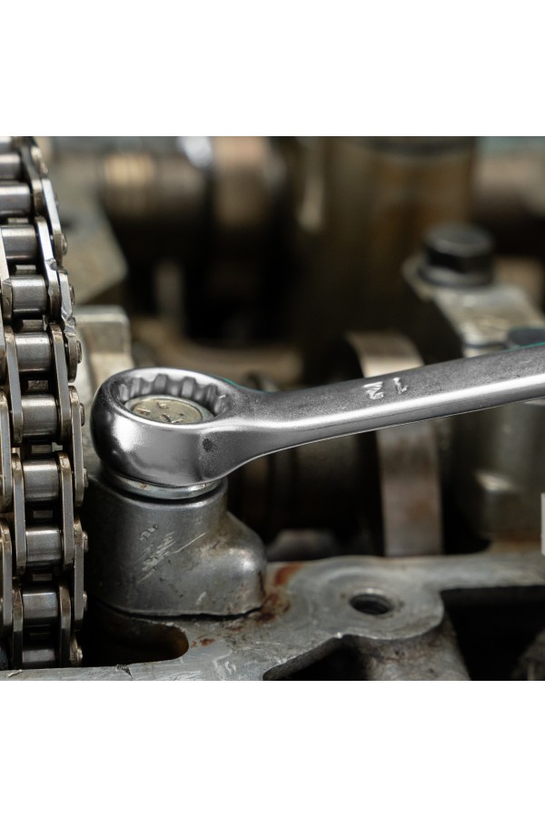 Ключ комбинированный, 12 мм, CrV, матовый хром Stels