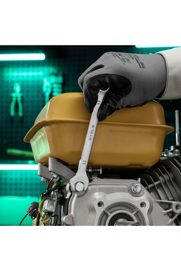 Ключ комбинированный, 13 мм, CrV, матовый хром Stels