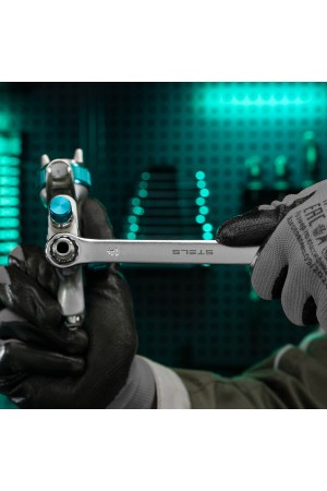 Ключ комбинированный, 14 мм, CrV, матовый хром Stels