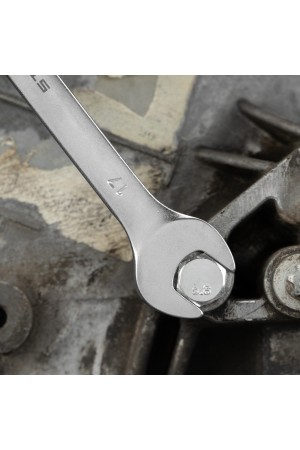 Ключ комбинированный, 17 мм, CrV, матовый хром Stels