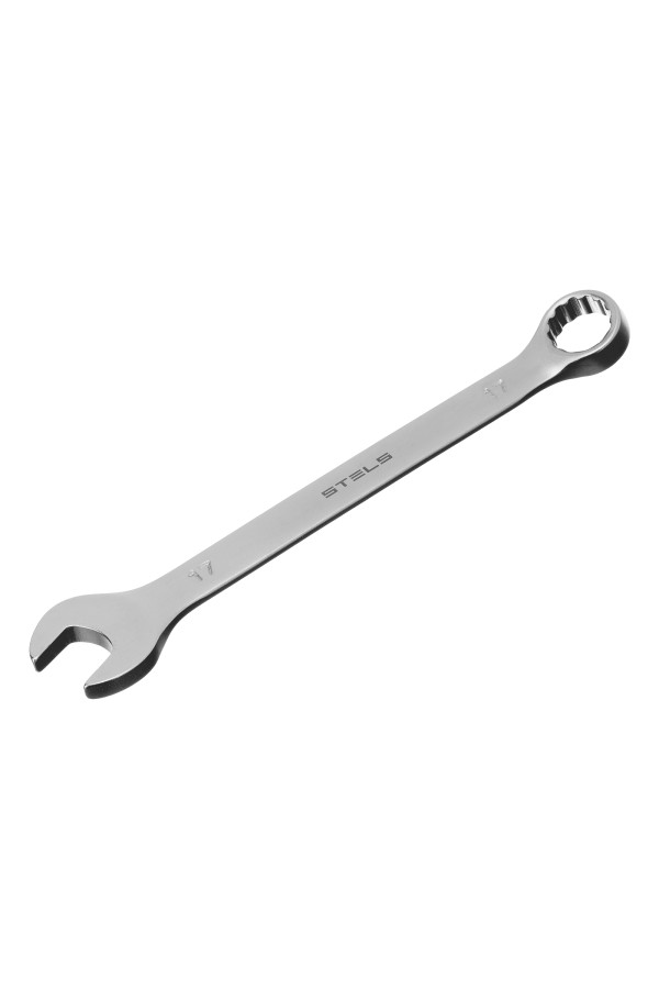 Ключ комбинированный, 17 мм, CrV, матовый хром Stels