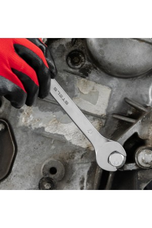 Ключ комбинированный, 17 мм, CrV, матовый хром Stels