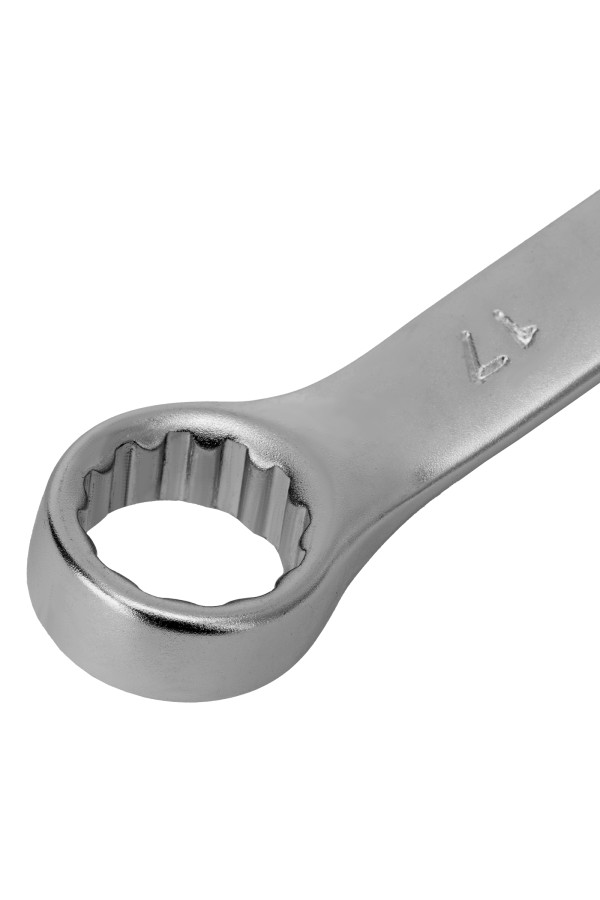 Ключ комбинированный, 17 мм, CrV, матовый хром Stels