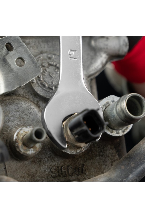 Ключ комбинированный, 19 мм, CrV, матовый хром Stels