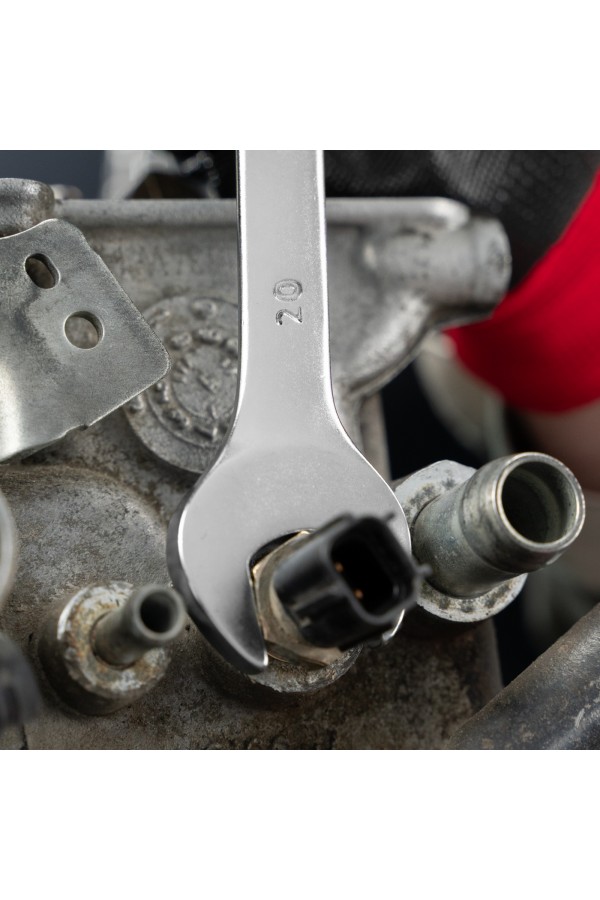 Ключ комбинированный, 20 мм, CrV, матовый хром Stels