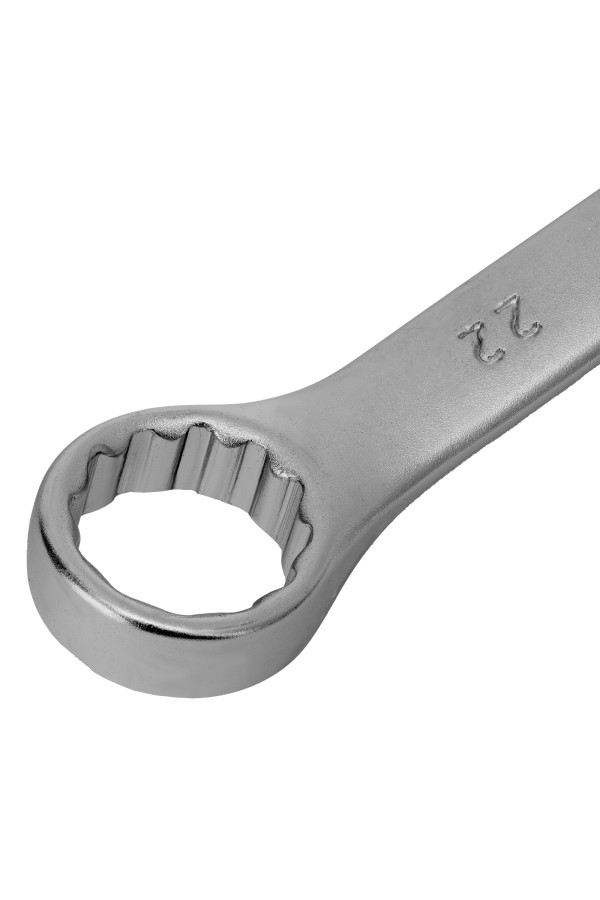 Ключ комбинированный, 22 мм, CrV, матовый хром Stels