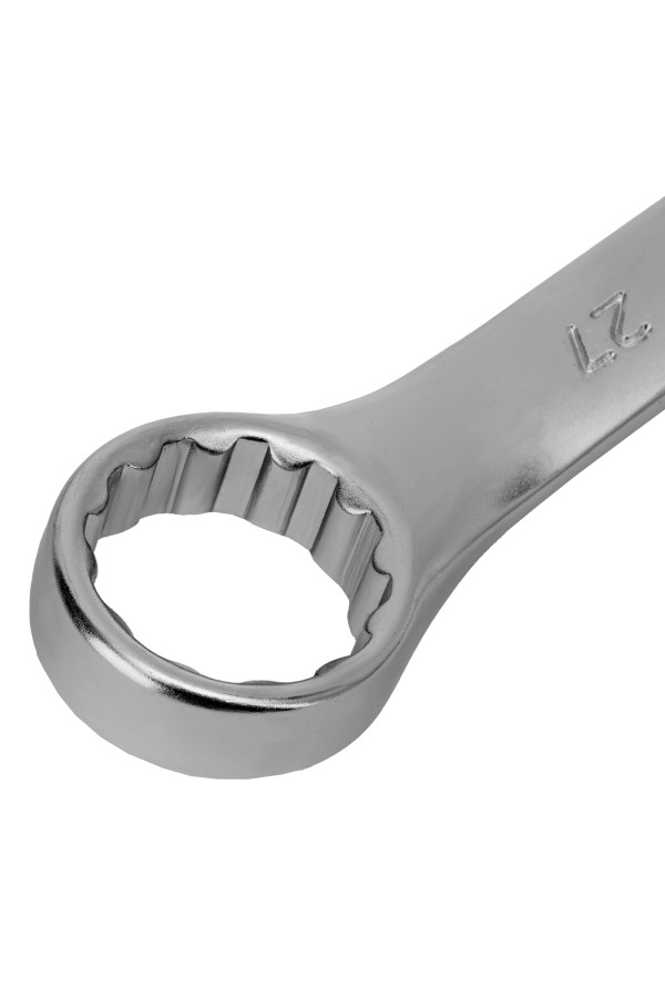 Ключ комбинированный, 27 мм, CrV, матовый хром Stels