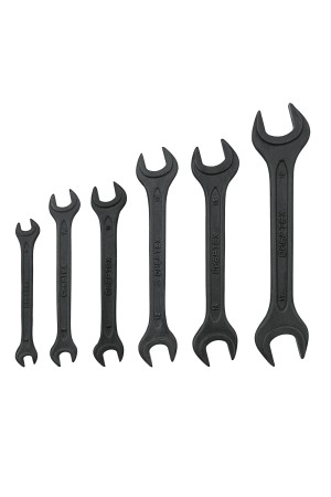 Набор ключей рожковых, 6 - 19 мм, 6 шт., CrV, фосфатированные Сибртех
