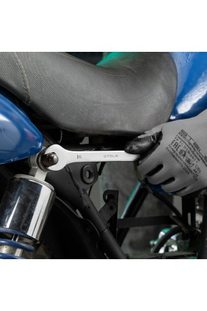 Ключ комбинированный, 16 мм, CrV, матовый хром Stels