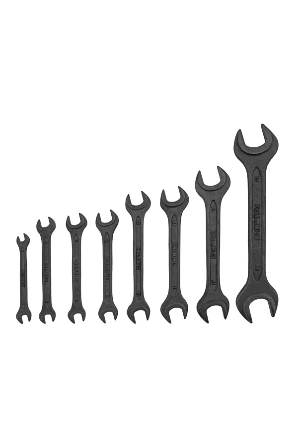 Набор ключей рожковых, 6 - 24 мм, 8 шт., CrV, фосфатированные Сибртех