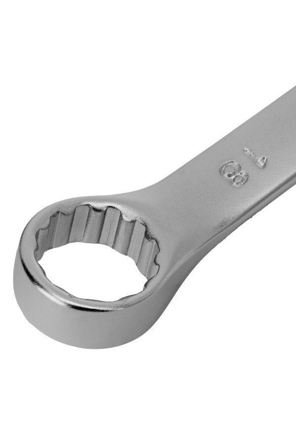 Ключ комбинированный, 18 мм, CrV, матовый хром Stels