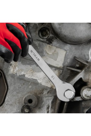 Ключ комбинированный, 18 мм, CrV, матовый хром Stels