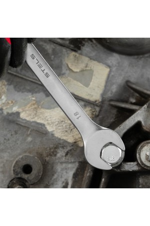 Ключ комбинированный, 18 мм, CrV, матовый хром Stels