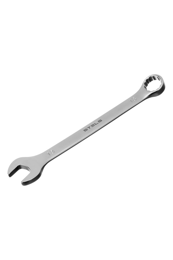 Ключ комбинированный, 18 мм, CrV, матовый хром Stels