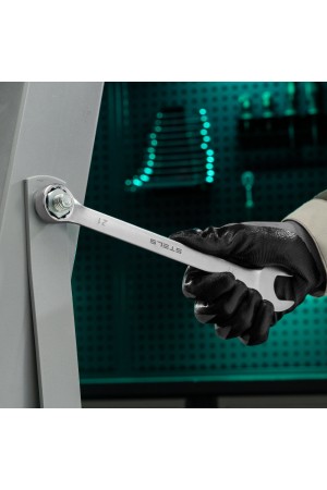 Ключ комбинированный, 21 мм, CrV, матовый хром Stels
