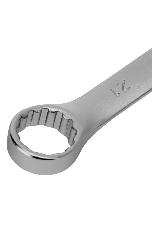 Ключ комбинированный, 21 мм, CrV, матовый хром Stels