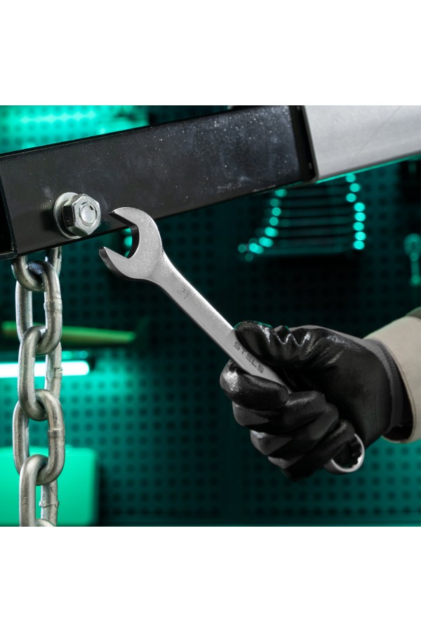 Ключ комбинированный, 21 мм, CrV, матовый хром Stels