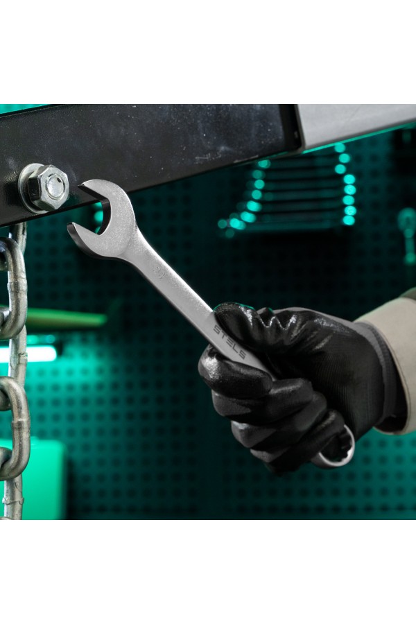 Ключ комбинированный, 23 мм, CrV, матовый хром Stels