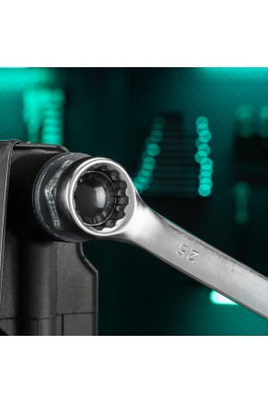 Ключ комбинированный, 25 мм, CrV, матовый хром Stels