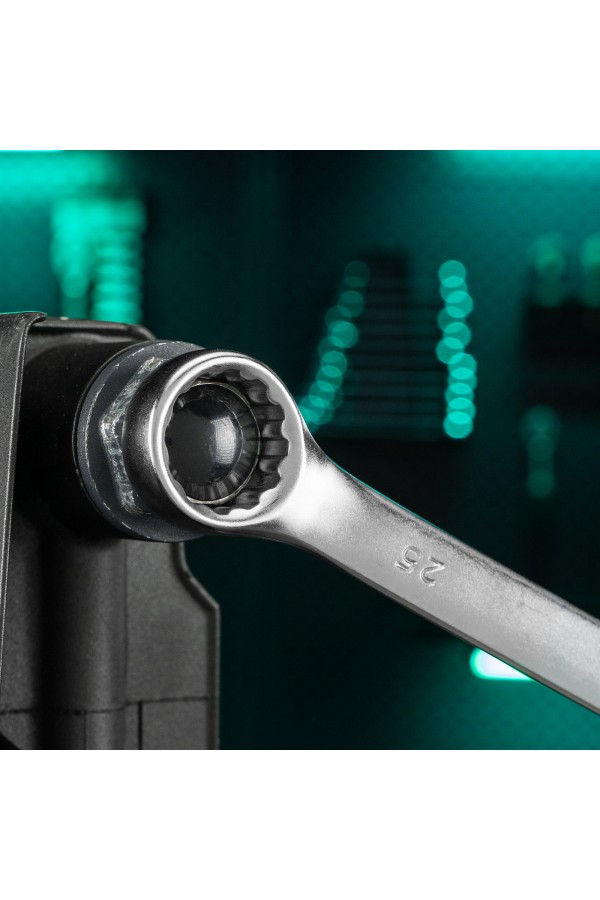 Ключ комбинированный, 25 мм, CrV, матовый хром Stels