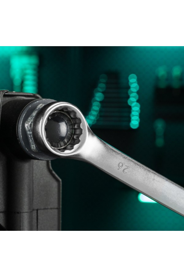 Ключ комбинированный, 26 мм, CrV, матовый хром Stels